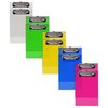 Better Office Products Mini Plastic Clipboards, Low Profile Clips, Asst'd Translucent Colors, A6 Memo Size, 53inx8in, 10PK 45299